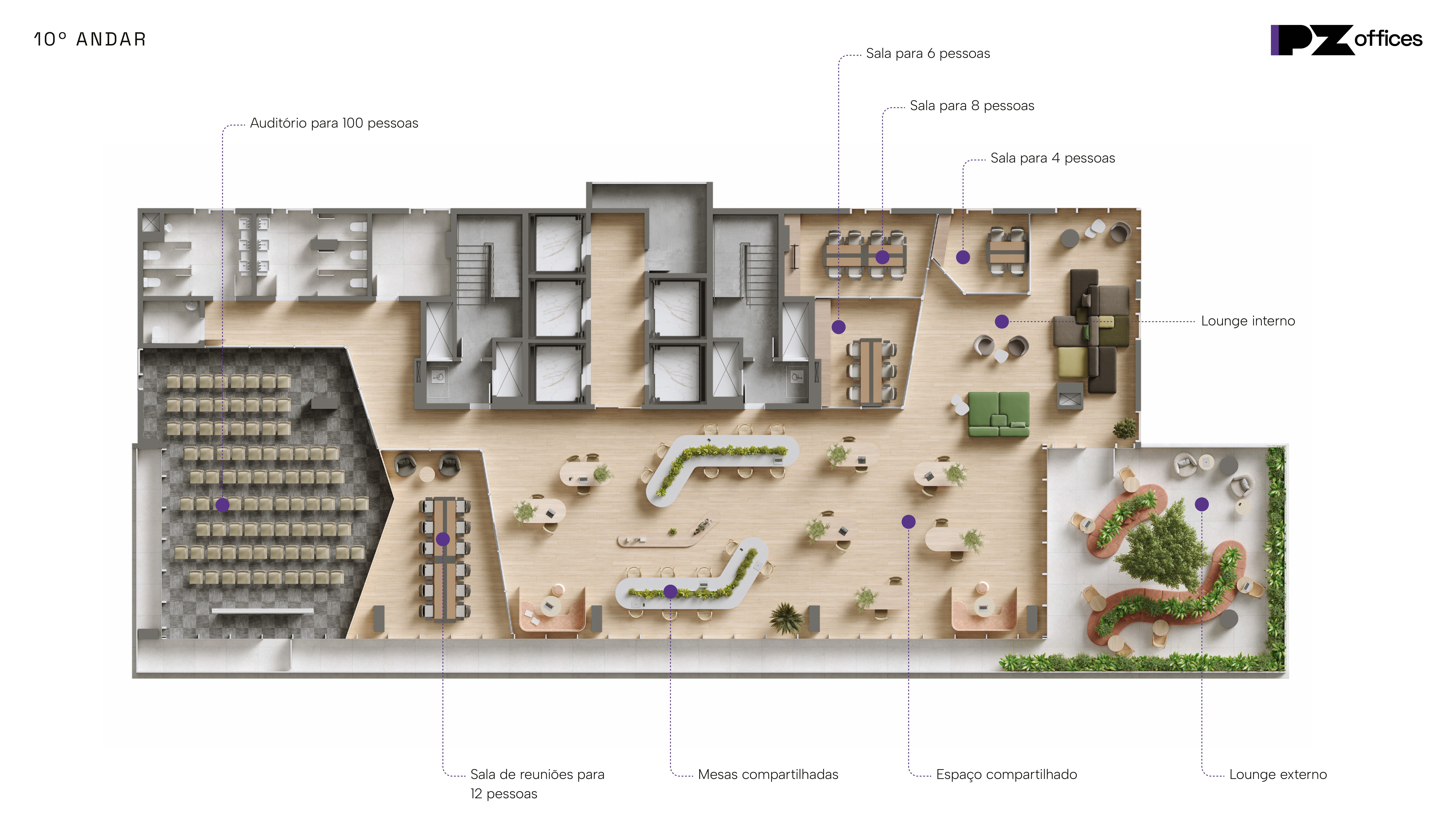 Planta PZ Offices — opção 4